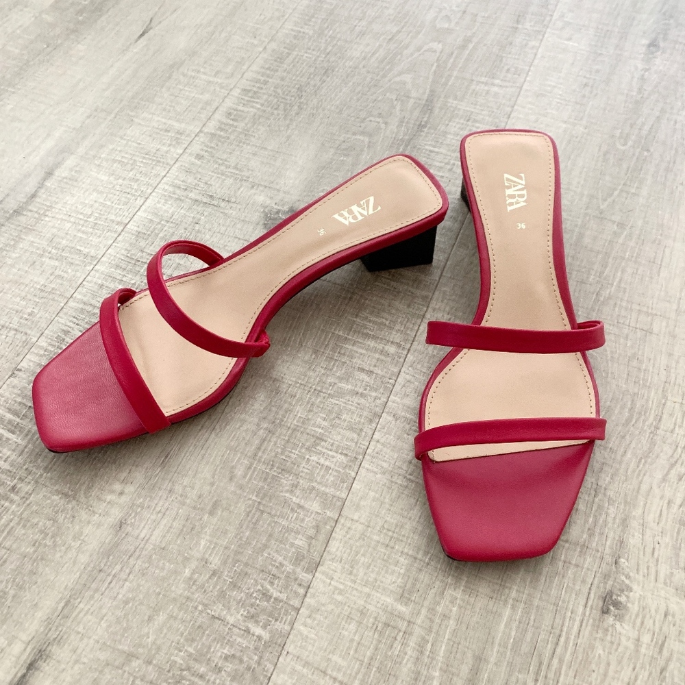 Zara kitty heel sandal.